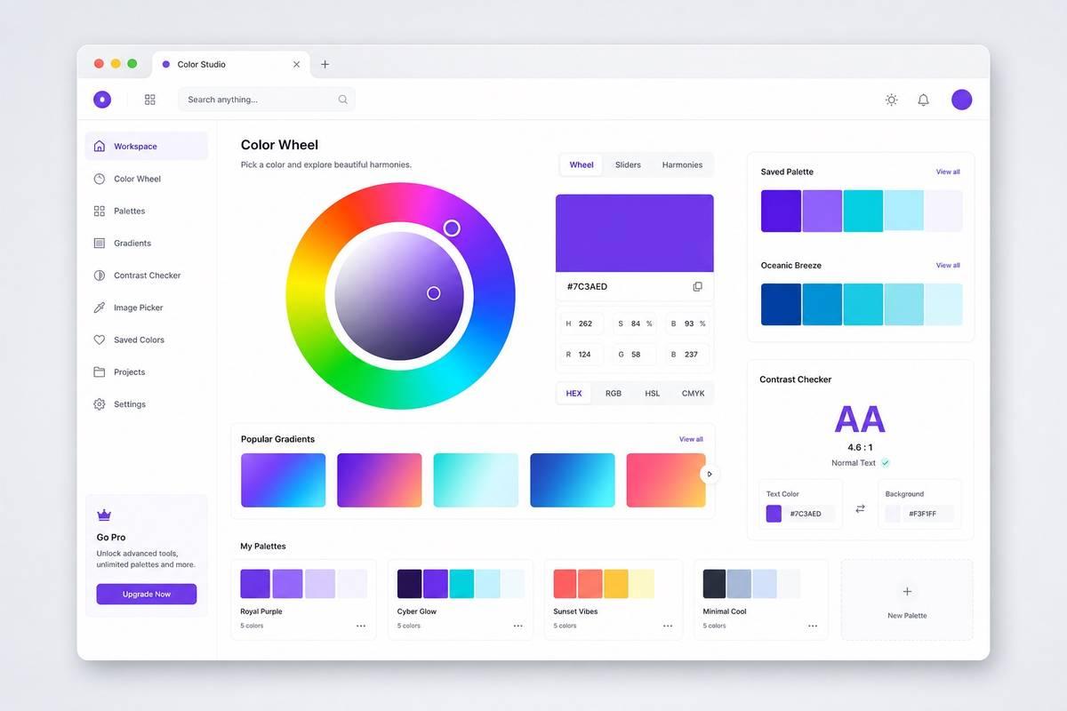 SaaS Color Tools Platform project mockup